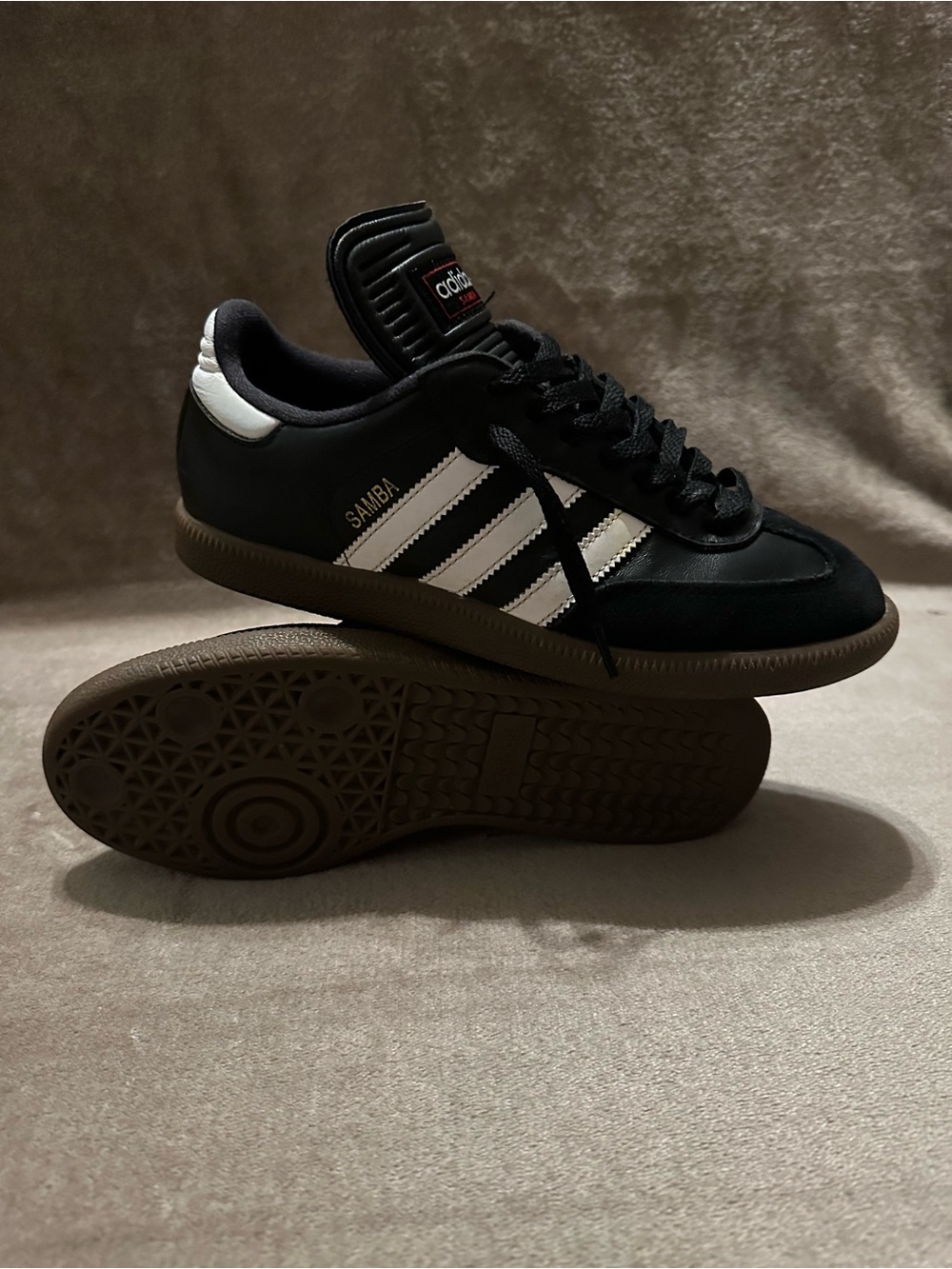 adidas Samba Men's Black White Sneakers with Gum Sole